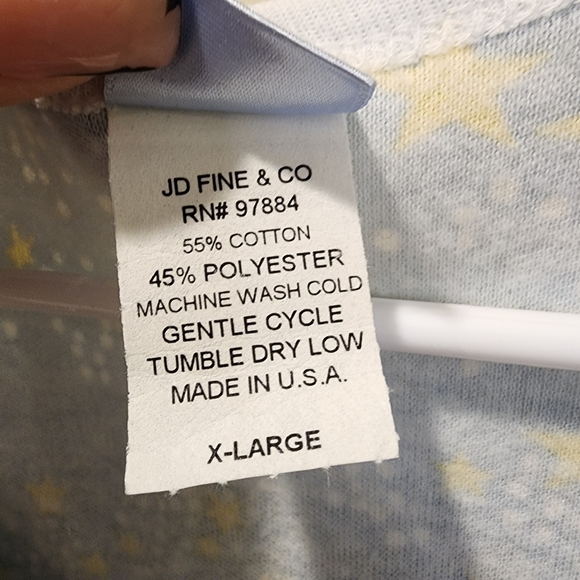 Personal Identity SKY blue and yellow stars 2 pieces pajama set size XLarge NWT - Picture 6 of 11